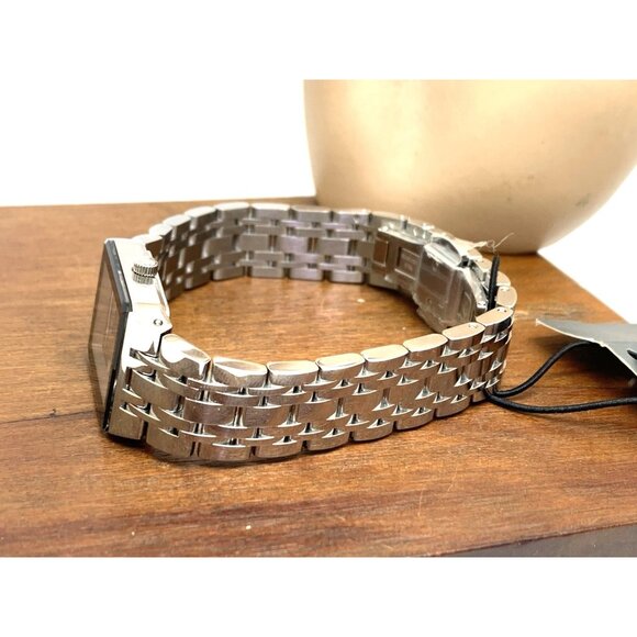 Bulova Women's Watch 96P202 Quartz Black Dial Diamond Quadra Silver Steel CHIP - Picture 9 of 14